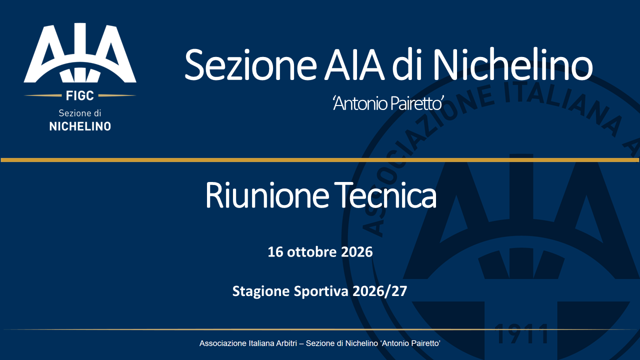 Riunione tecnica 16 ottobre 2026